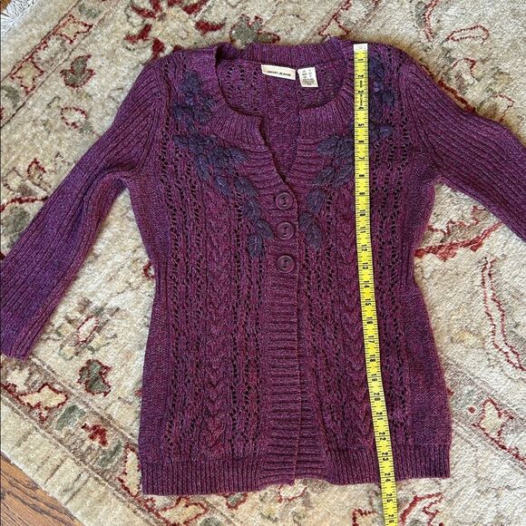 DKNY Plum Button-Up Cardigan - Picture 9 of 9